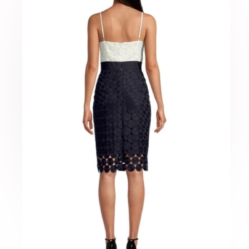Milly Navy White Oversized Textured Circle Dress Size 10 NWT - Picture 2 of 7